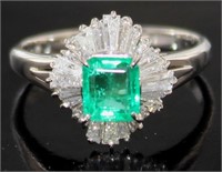 Platinum 1.99 ct GIA  Emerald & Diamond Ring