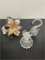 Murano glass and swan and decanter mini