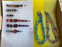 Lot 56 Fashion Sample Beads & Two Necklaces