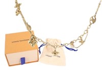Louis Vuitton Gold Tone Logo Chain Necklace