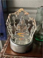 Hindu god Crystal display with light base