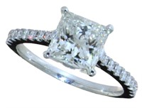 14k Gold 2.44 ct Princess Cut Lab Diamond Ring