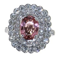 14kt Gold 2.85 ct Pink Tourmaline & Diamond Ring