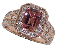 14kt Gold 2.00 ct Pink Tourmaline & Diamond Ring