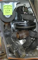 Large box of commercial grade wheels and coaster
