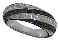 Natural 1/3 ct Black & White Diamond Designer Ring