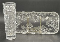 Clear Glass Vase & Plate