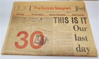 Last Issue of Toronto Telegram Complete 1971