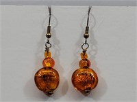 Orange Glass Earrings  [85076