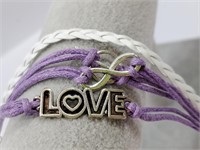 Love Leather Charm Bracelet