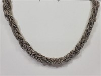 Braided Ball Chain necklace 17"