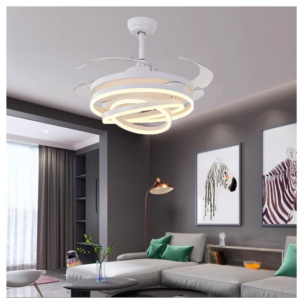42 Inch Retractable Ceiling Fans with Lights and