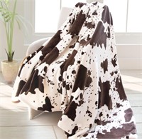 Cow Print Blanket Soft Fleece Flannel Cozy Cute