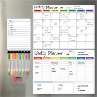 Magnetic Dry Erase Calendar Whiteboard Set (3-Pack