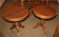 2 Tiger Oak Tables/Victorian Style