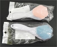 2 Facial Exfoliant Brushes - Pink and Blue