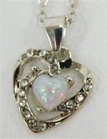 Heart-Shaped Rhinestone Necklace
