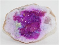 Sparkling Electro-Plated Agate Crystal Geode