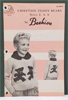 Vintage Beehive Sweater Pattern Teddy Bears /#2016