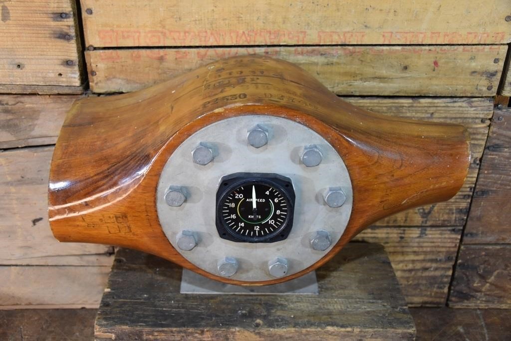 WWI Wooden Propellor With Air Speed Indicator