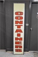 'Containers' double-sided heavy metal sign