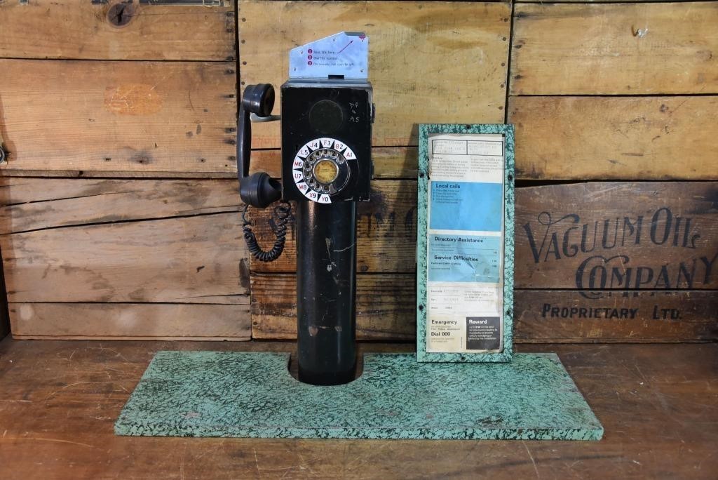 Vintage telephone with Wooden Shelf