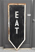 2 Piece Steel 'EAT' Sign