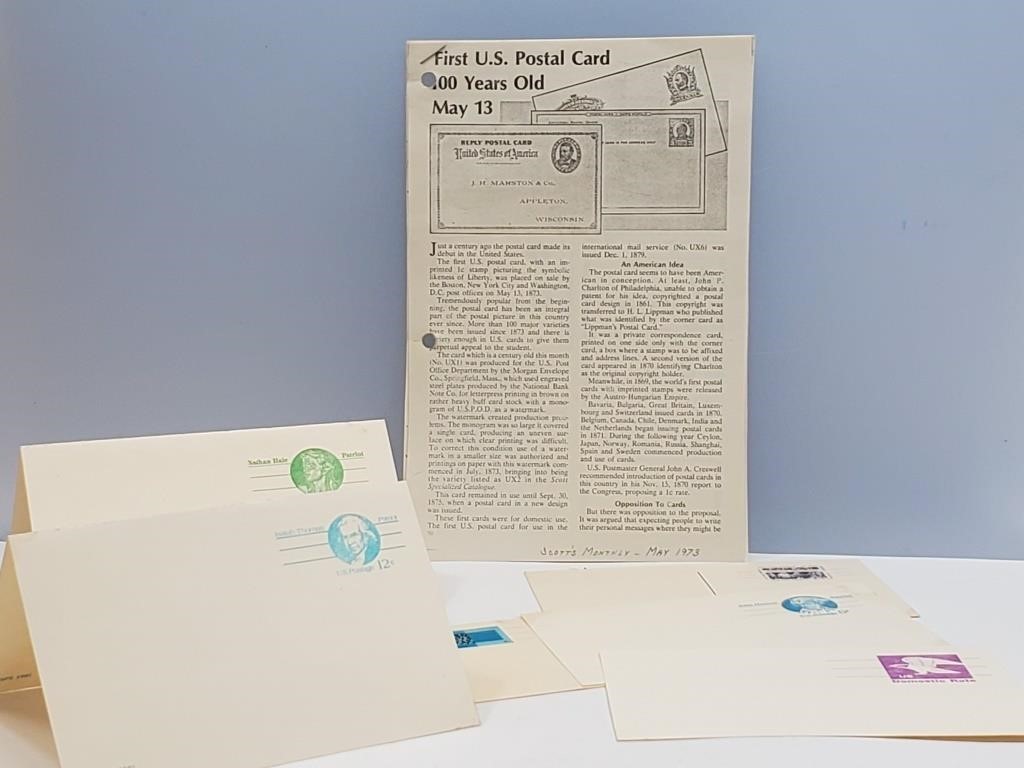 U.S Postal Cards Plus 1973 Article [87120