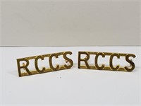 R.C.C.S. Shoulder Titles Brass