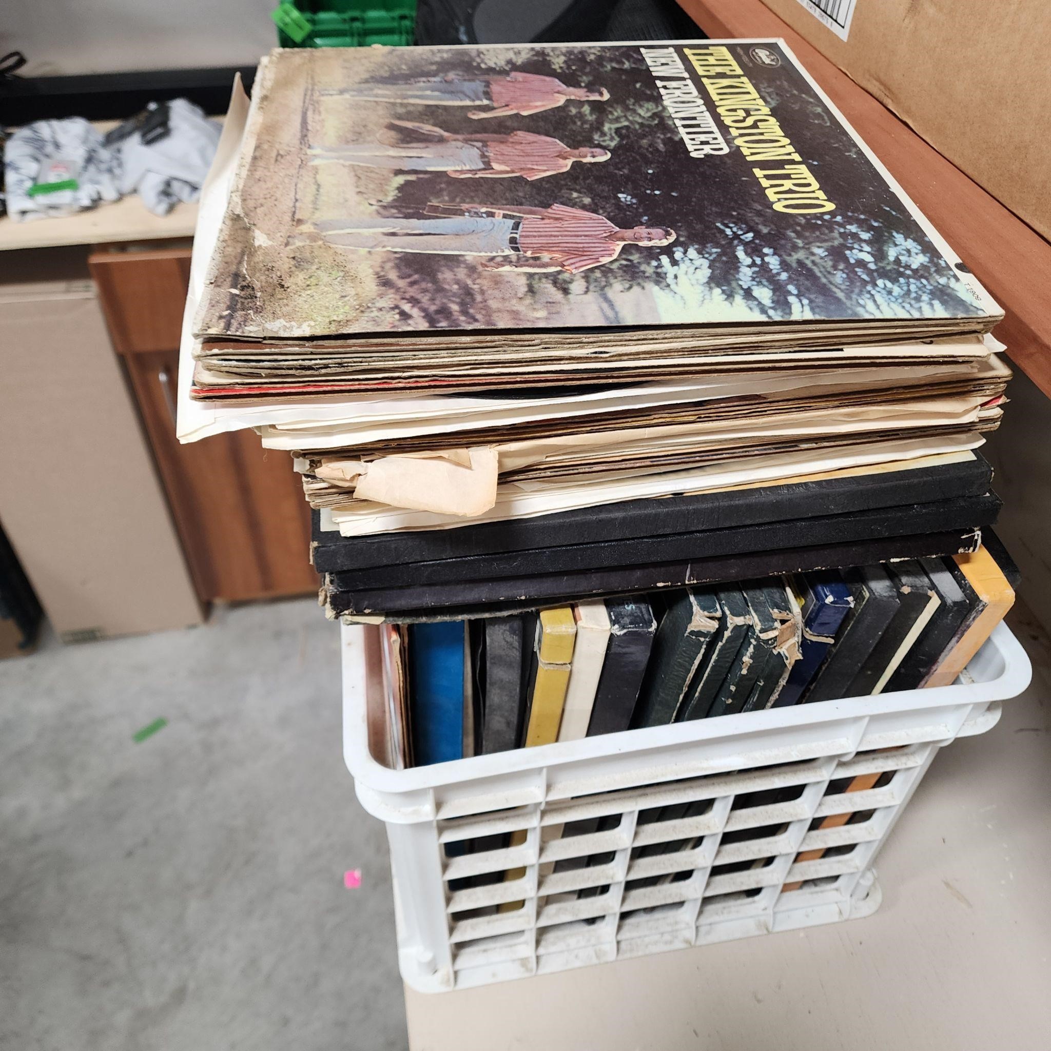 Crate full of albums