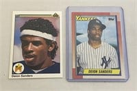 1990 Deion Sanders Rookie Baseball Card LOT Topps