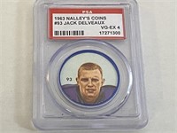 1963 Jack Delveaux Nalley's Coins PSA 4 Football