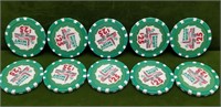 10 THE NEVADA MINT 25.00 CHIPS