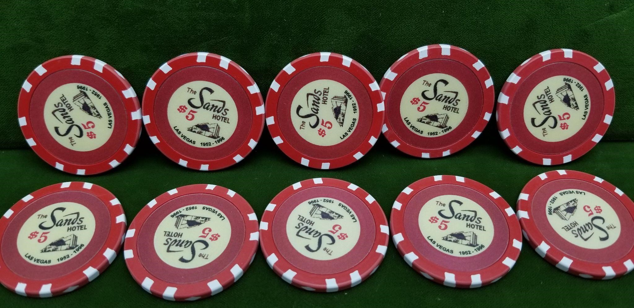 10-SANDS HOTEL 5.00 CASINO CHIPS