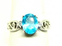 Aquamarine Blue Traditional Ring