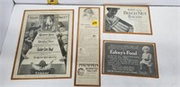 4 ORIGINAL NEWSPAPER & MAGAZING AD CLIPPINGS