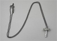 Cross Necklace (Marked Sterling)