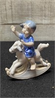 Vintage Adeline Porcelain Girl On Horse Figurine 3