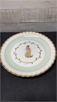 Vintage Alpine By Woods & Sons Pink Girl Plate 10"