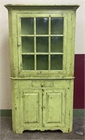 Painted Tom Seely Corner Cabinet
