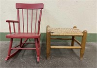 Child's Rocker and Footstool