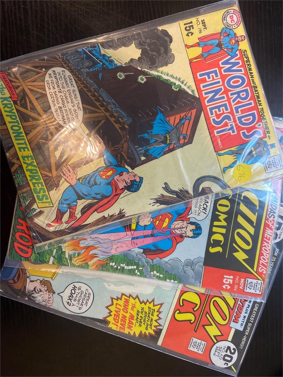 3 Vintage Superman Comic Books - Action Comics