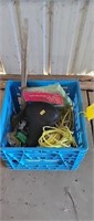 Box Lot of Rope, Bicycle Seats, & Misc.