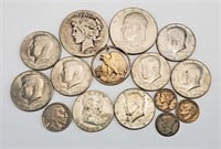 14ct US COINS 1922 PEACH DOLLAR, FRANKLIN 1/2