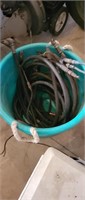 tote of  rubber hoses