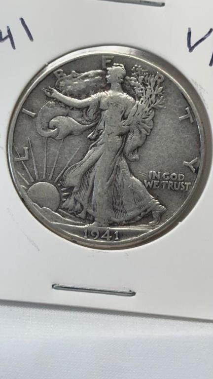 1941 walking liberty half dollar - VF