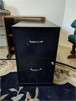 2 Drawer Black Filing Cabinet