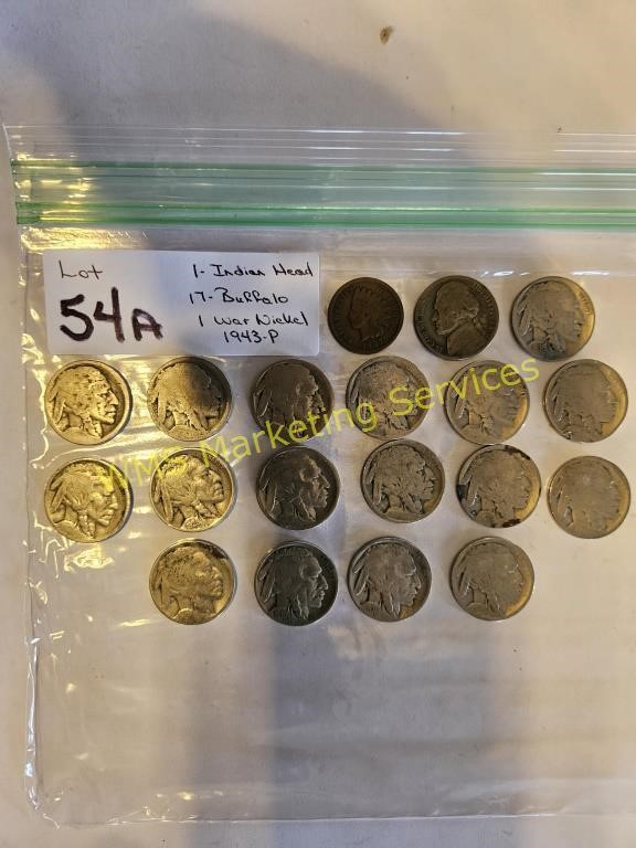 Indian Head Cent, Buffalo & War Nickles