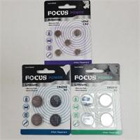 Assorted Coin Batteries Lithium, Mercury Free x3