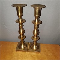 Solid Brass Candle Holders, 12" x2